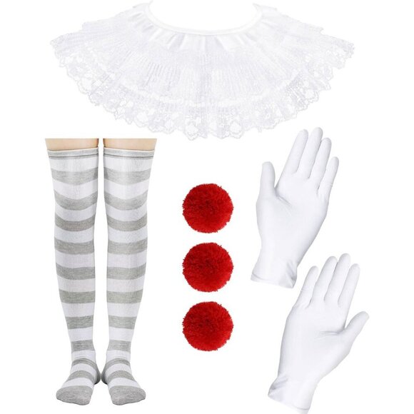 Other - Women's Creepy Clown Costume Accessories Gloves Collar Stockings Pompoms
